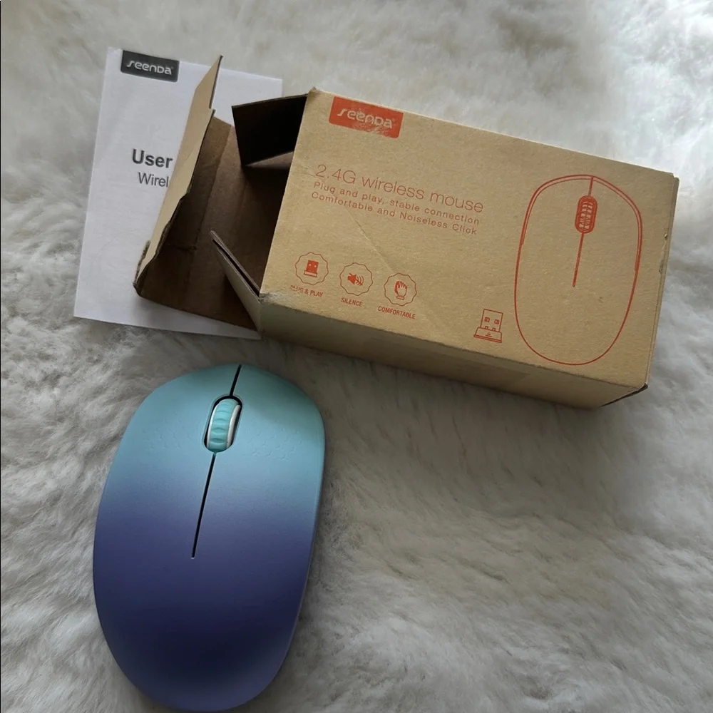 Purple and Blue Wireless Mouse
